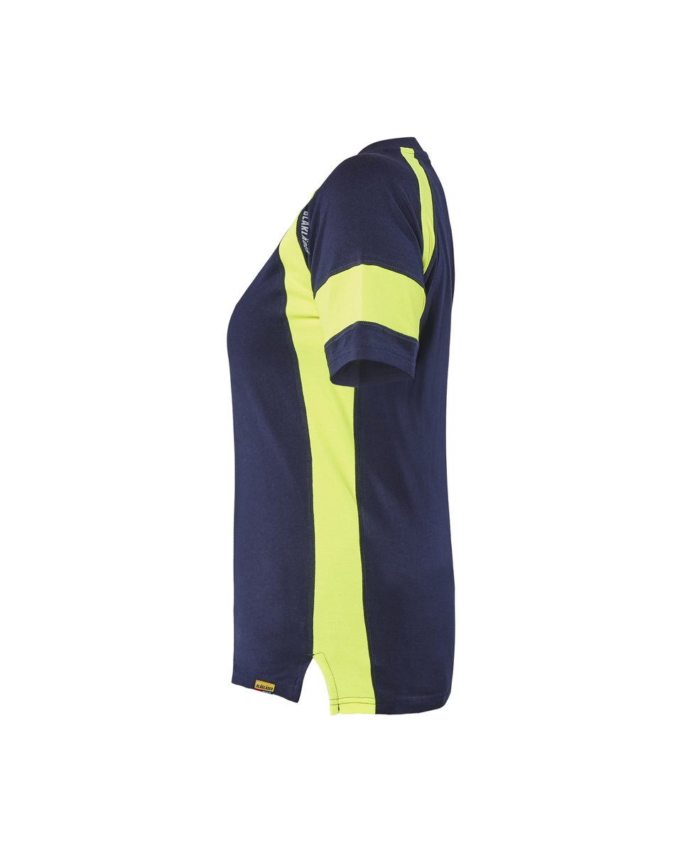Blåkläder 3524 Dames T-shirt Visible - Marine/High Vis Geel