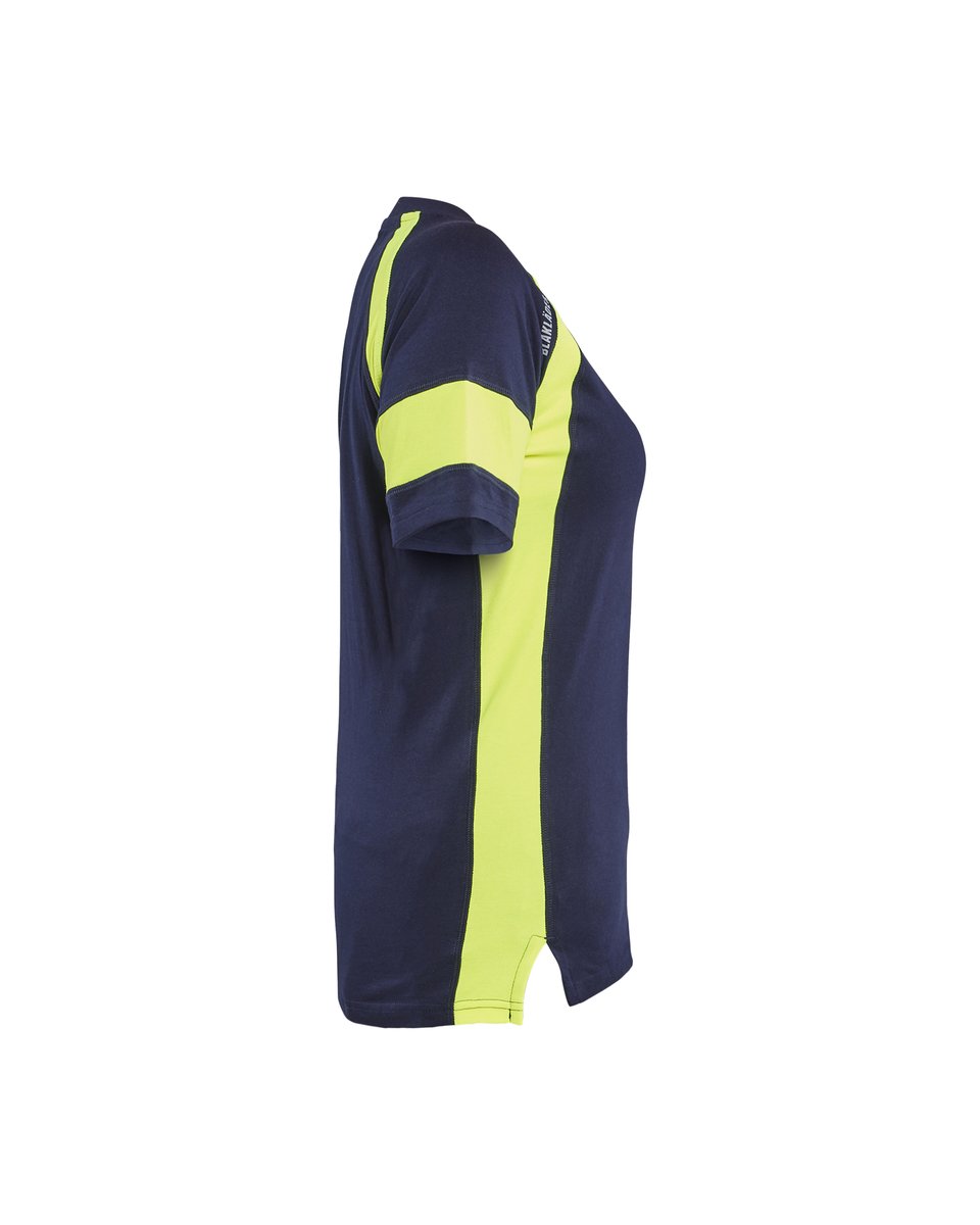 Blåkläder 3524 Dames T-shirt Visible - Marine/High Vis Geel
