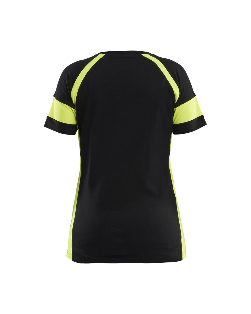 Blåkläder 3524 Dames T-shirt Visible - Zwart/High Vis Geel
