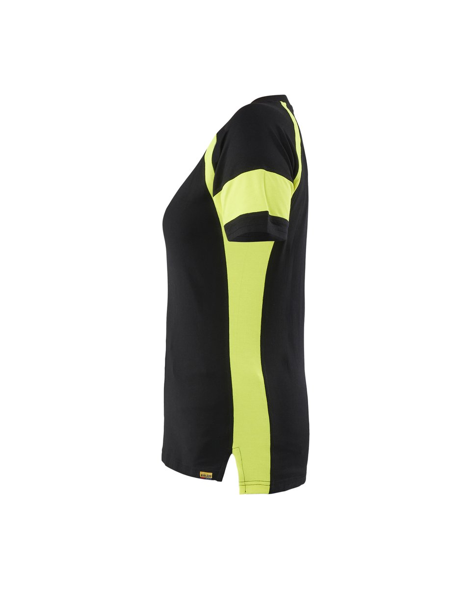 Blåkläder 3524 Dames T-shirt Visible - Zwart/High Vis Geel