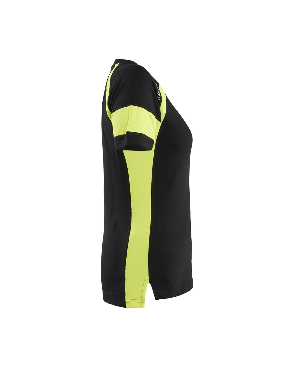 Blåkläder 3524 Dames T-shirt Visible - Zwart/High Vis Geel