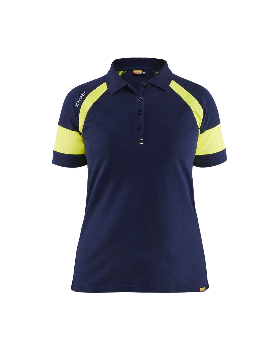 Blåkläder 3529 Dames Poloshirt visible - Marine/High Vis Geel