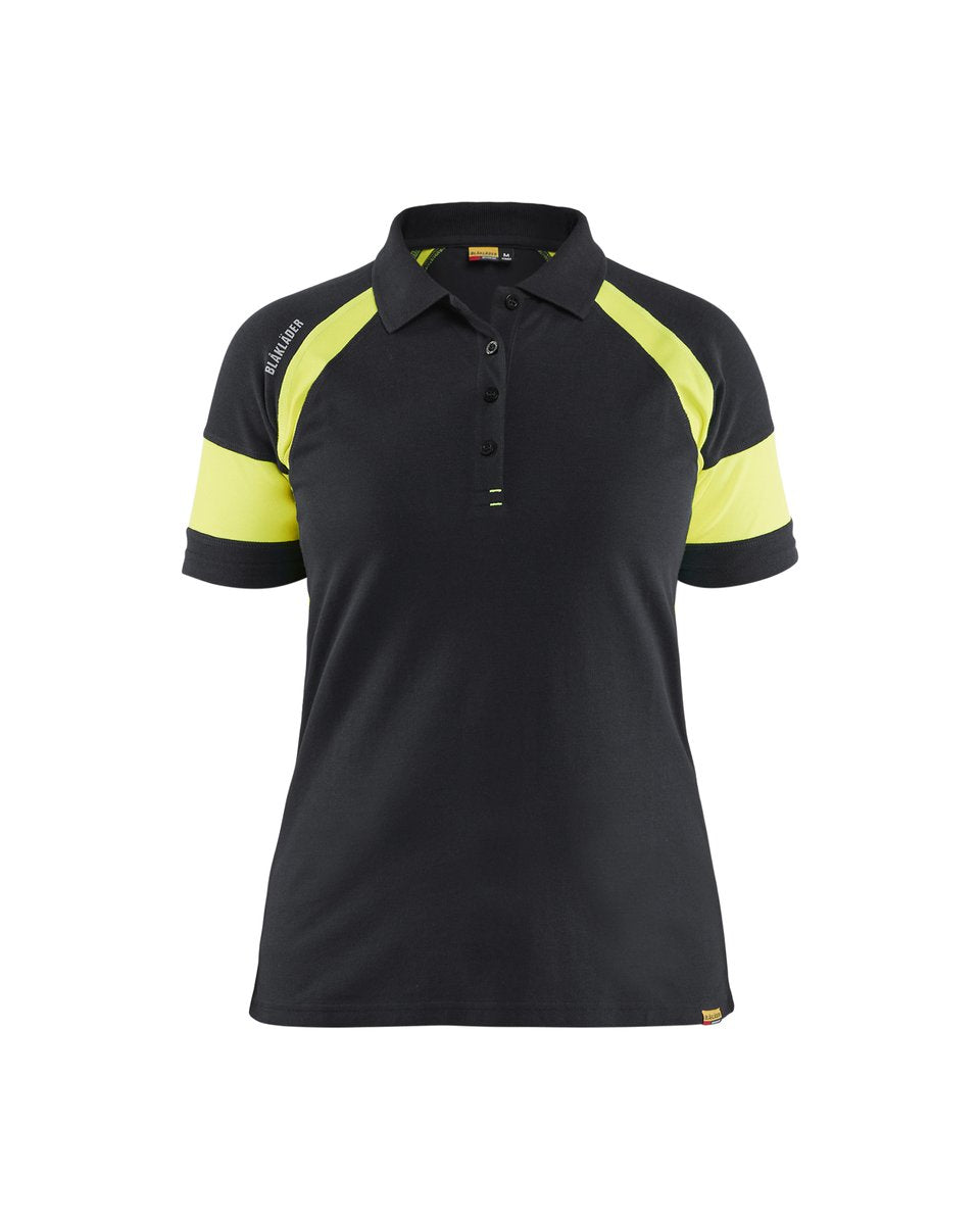 Blåkläder 3529 Dames Poloshirt visible - Zwart/High Vis Geel