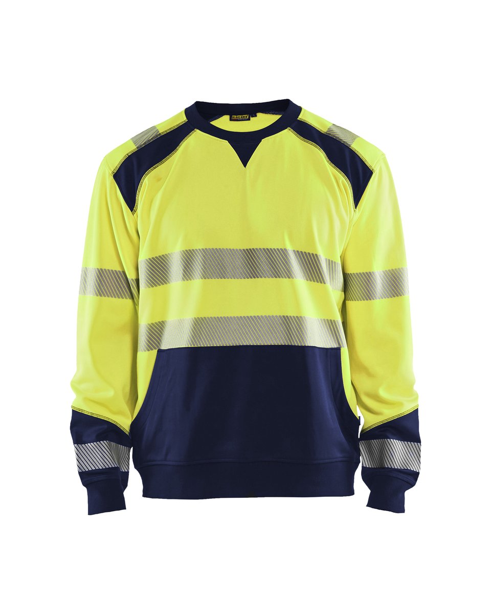 Blåkläder 3541 Sweatshirt High Vis - High Vis Geel/Marineblauw