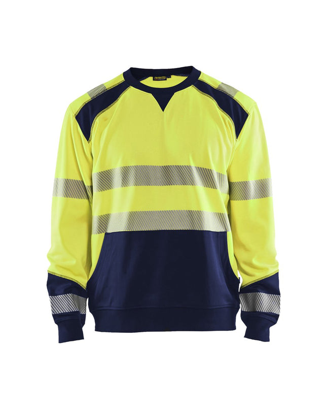 Blåkläder 3541 Sweatshirt High Vis - High Vis Geel/Marineblauw