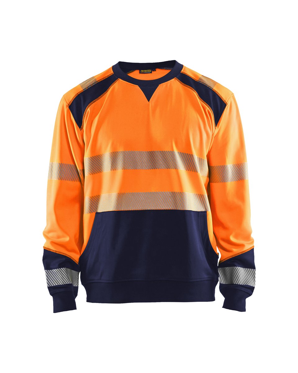 Blåkläder 3541 Sweatshirt High Vis - High Vis Oranje/Marineblauw