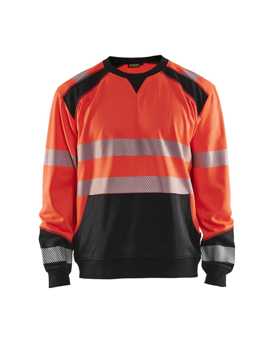 Blåkläder 3541 Sweatshirt High Vis - High Vis Rood/Zwart