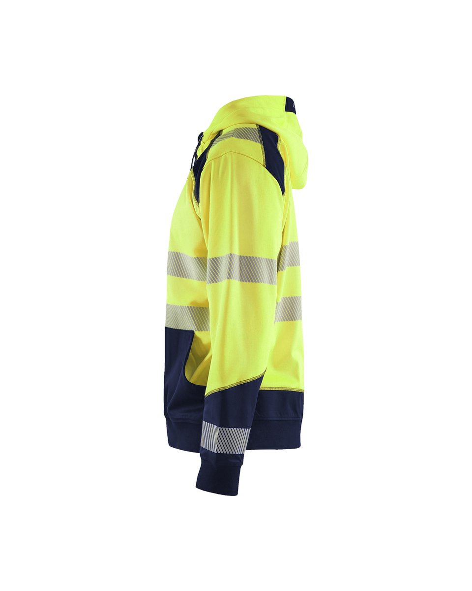 Blåkläder 3546 Hooded sweatshirt met rits High Vis - High Vis Geel/Marineblauw