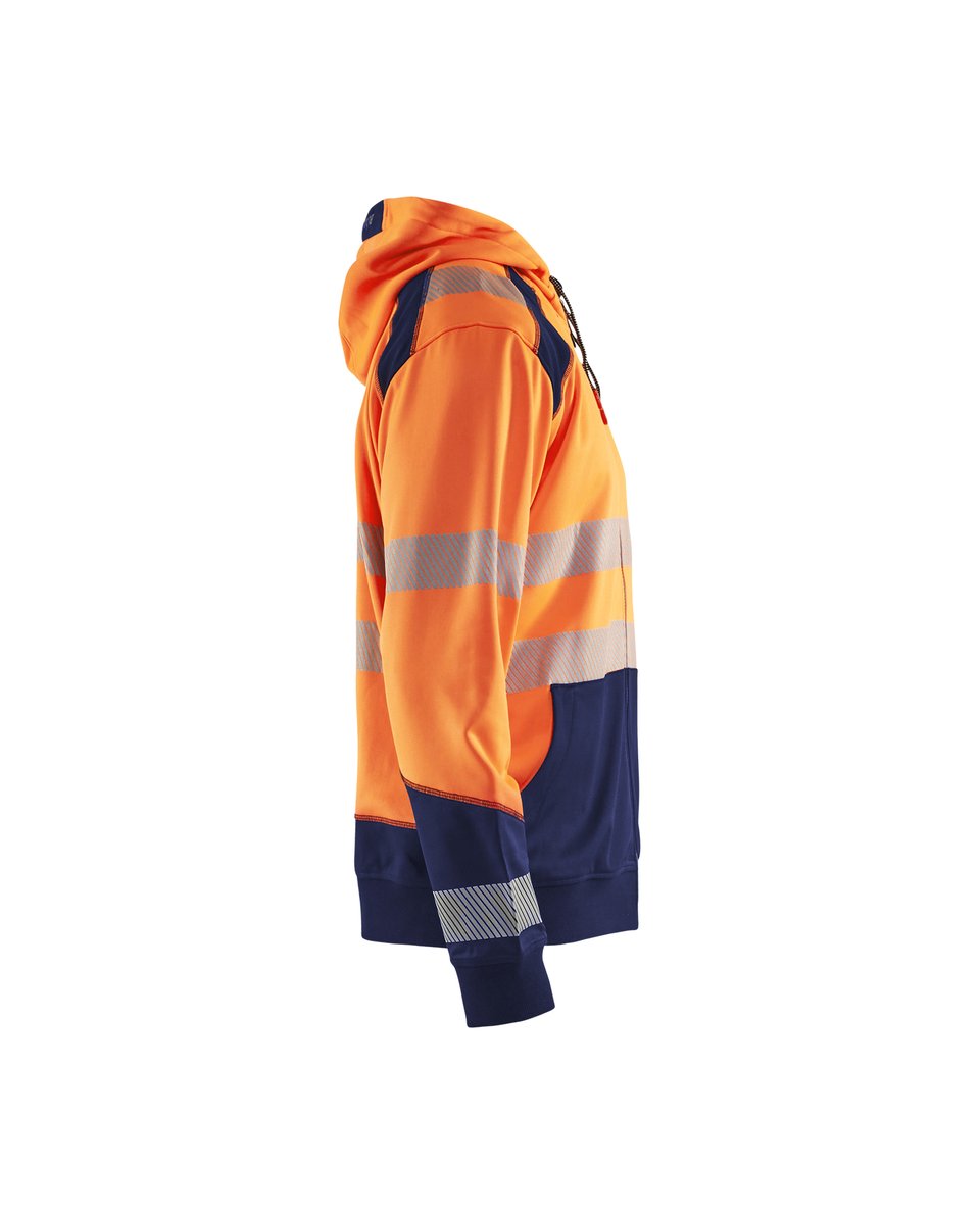 Blåkläder 3546 Hooded sweatshirt met rits High Vis - High Vis Oranje/Marineblauw