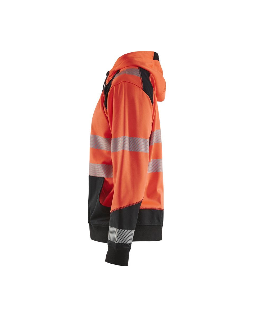 Blåkläder 3546 Hooded sweatshirt met rits High Vis - High Vis Rood/Zwart