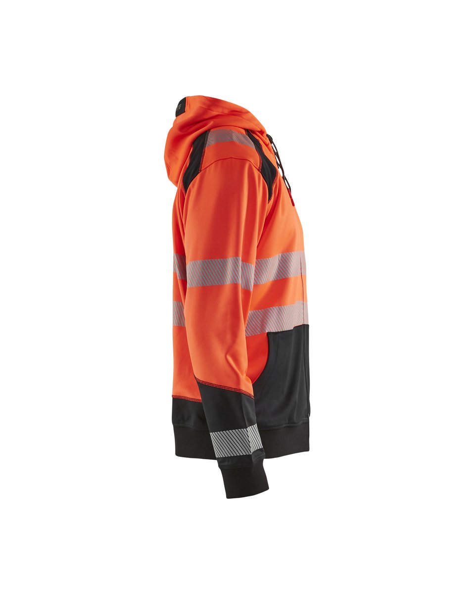 Blåkläder 3546 Hooded sweatshirt met rits High Vis - High Vis Rood/Zwart