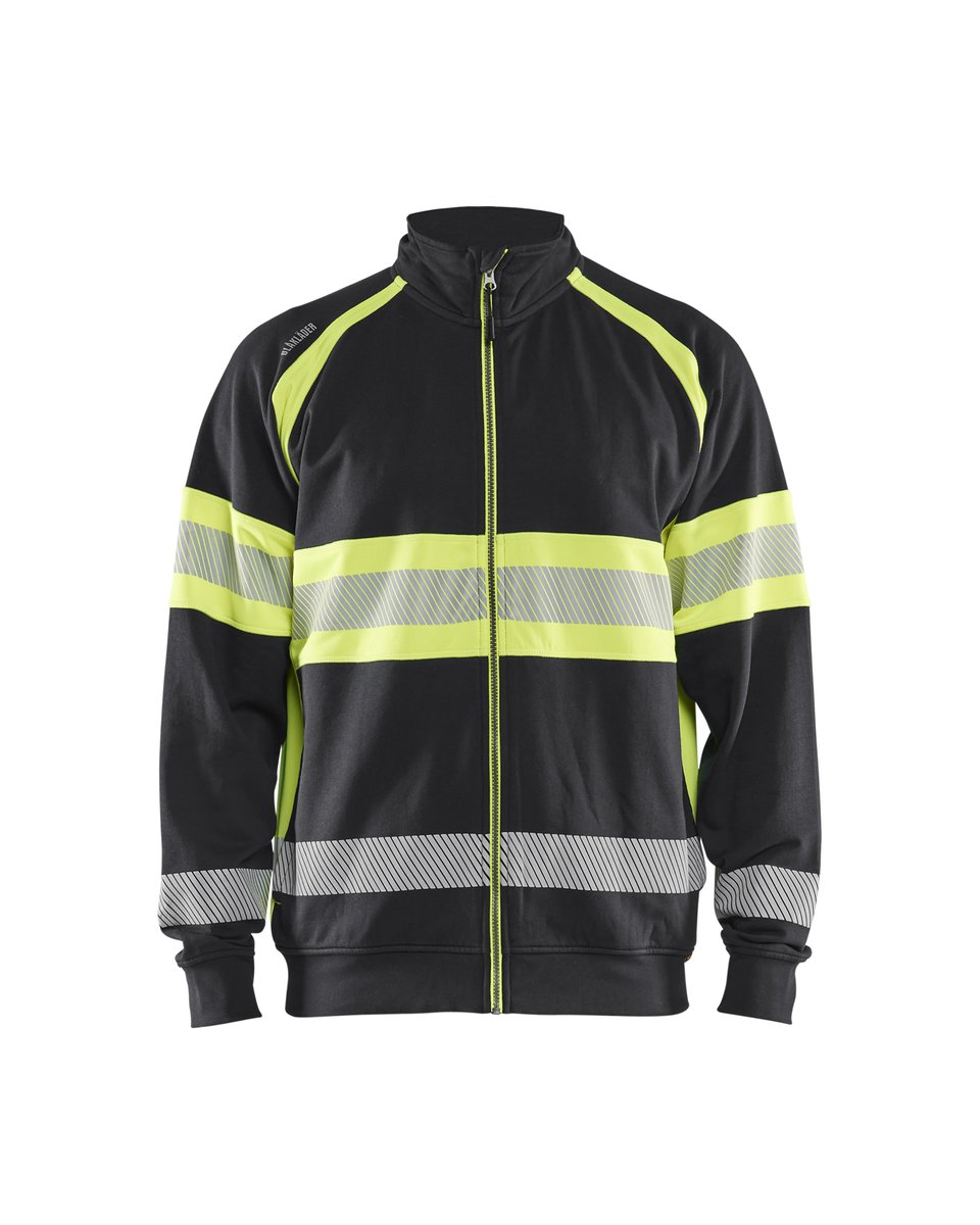 Blåkläder 3551 Sweatshirt met rits High vis - Zwart/High Vis Geel