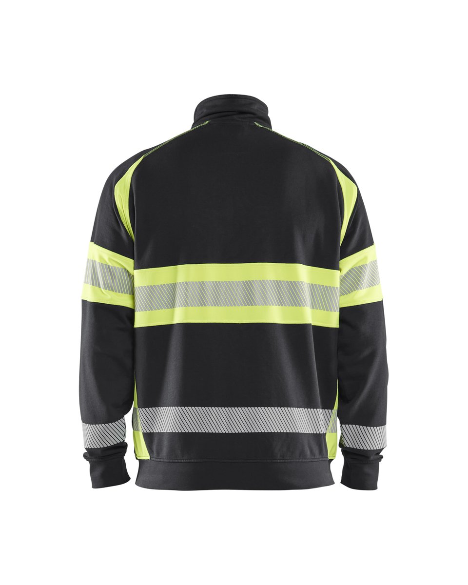 Blåkläder 3551 Sweatshirt met rits High vis - Zwart/High Vis Geel
