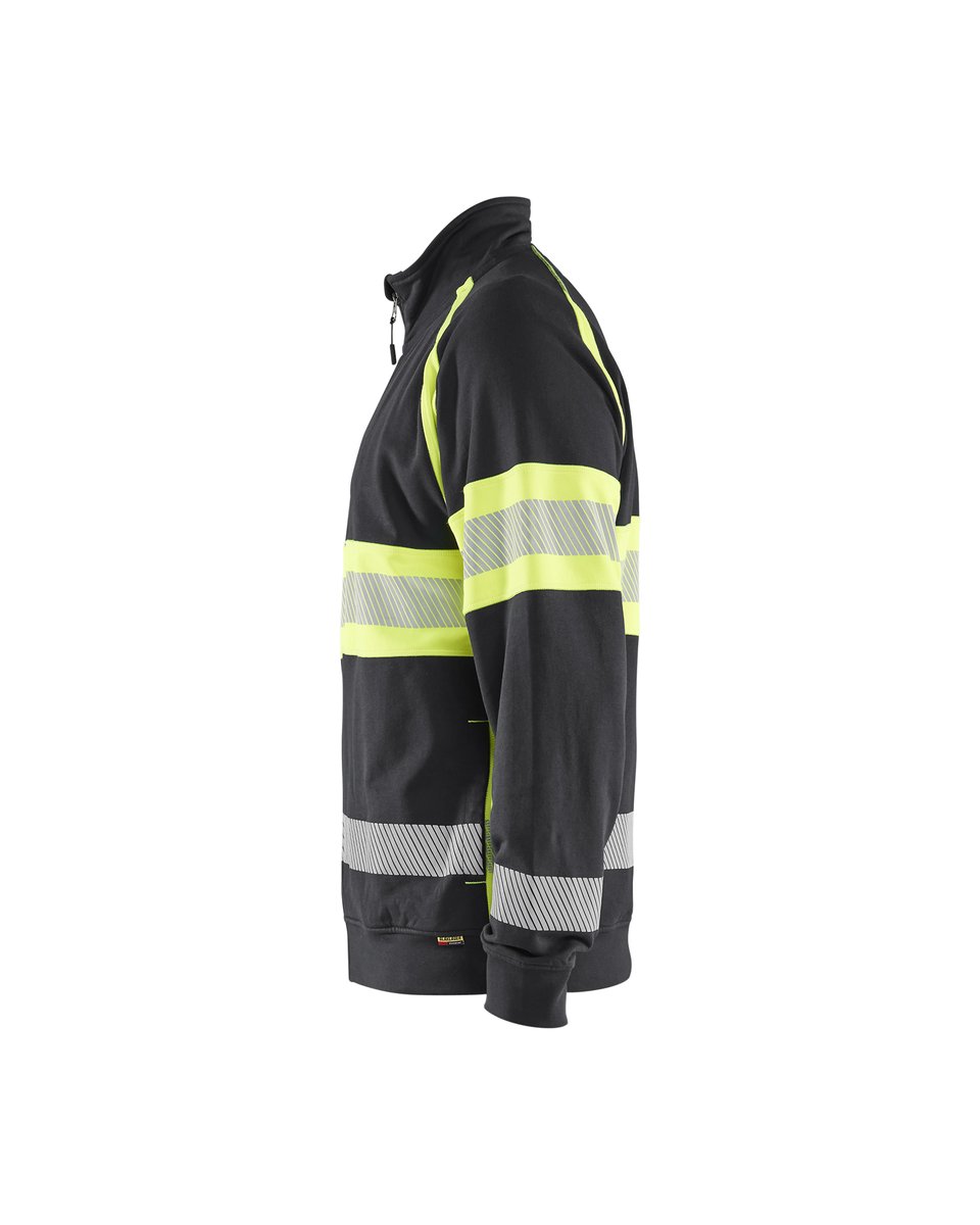 Blåkläder 3551 Sweatshirt met rits High vis - Zwart/High Vis Geel