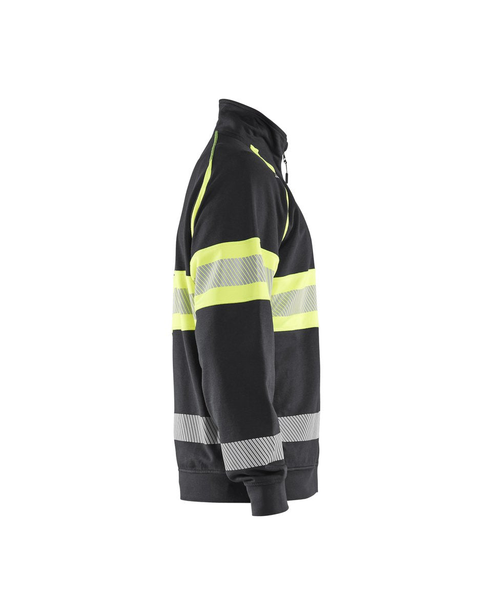 Blåkläder 3551 Sweatshirt met rits High vis - Zwart/High Vis Geel
