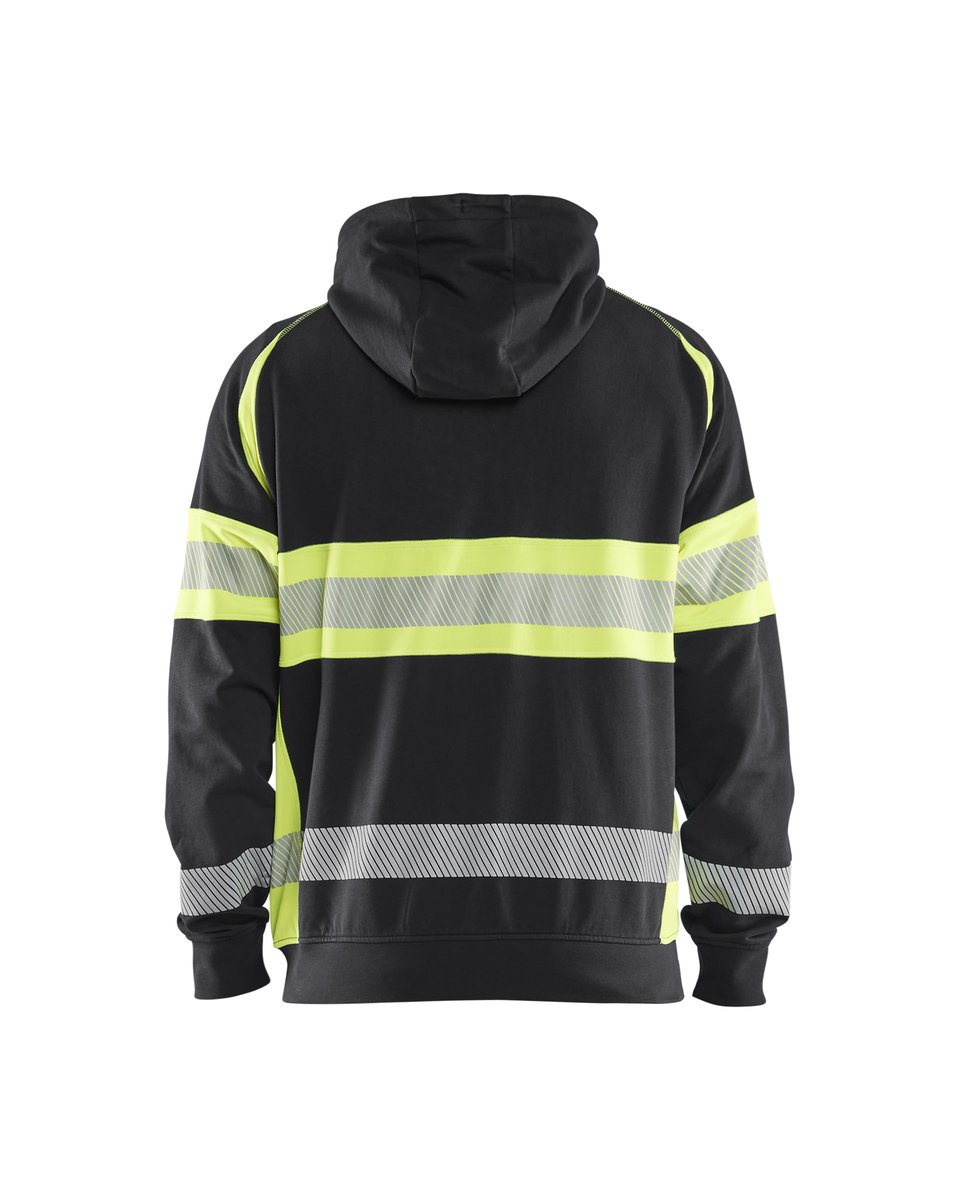 Blåkläder 3552 Hooded sweatshirt met rits High Vis - Zwart/High Vis Geel