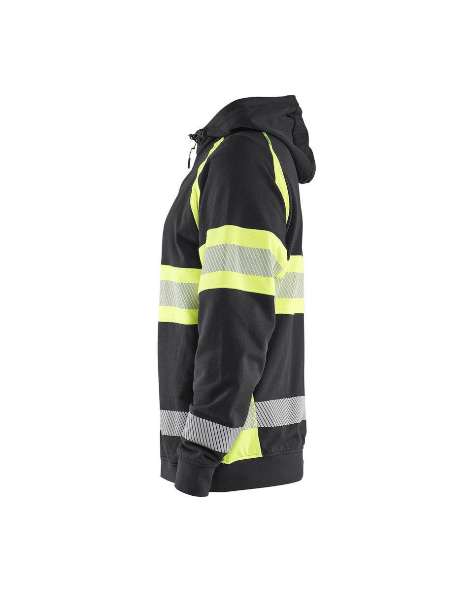 Blåkläder 3552 Hooded sweatshirt met rits High Vis - Zwart/High Vis Geel