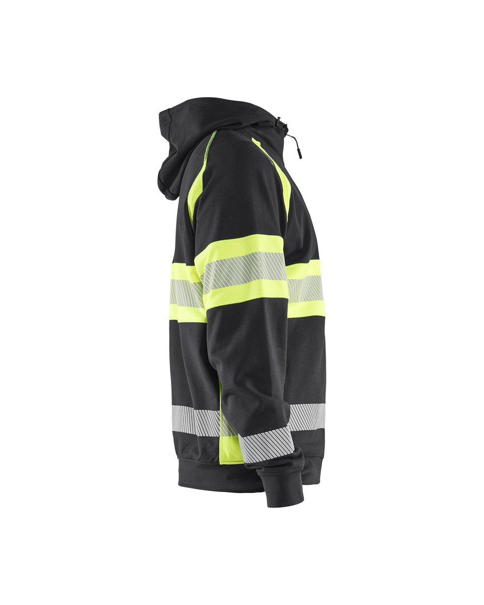 Blåkläder 3552 Hooded sweatshirt met rits High Vis - Zwart/High Vis Geel