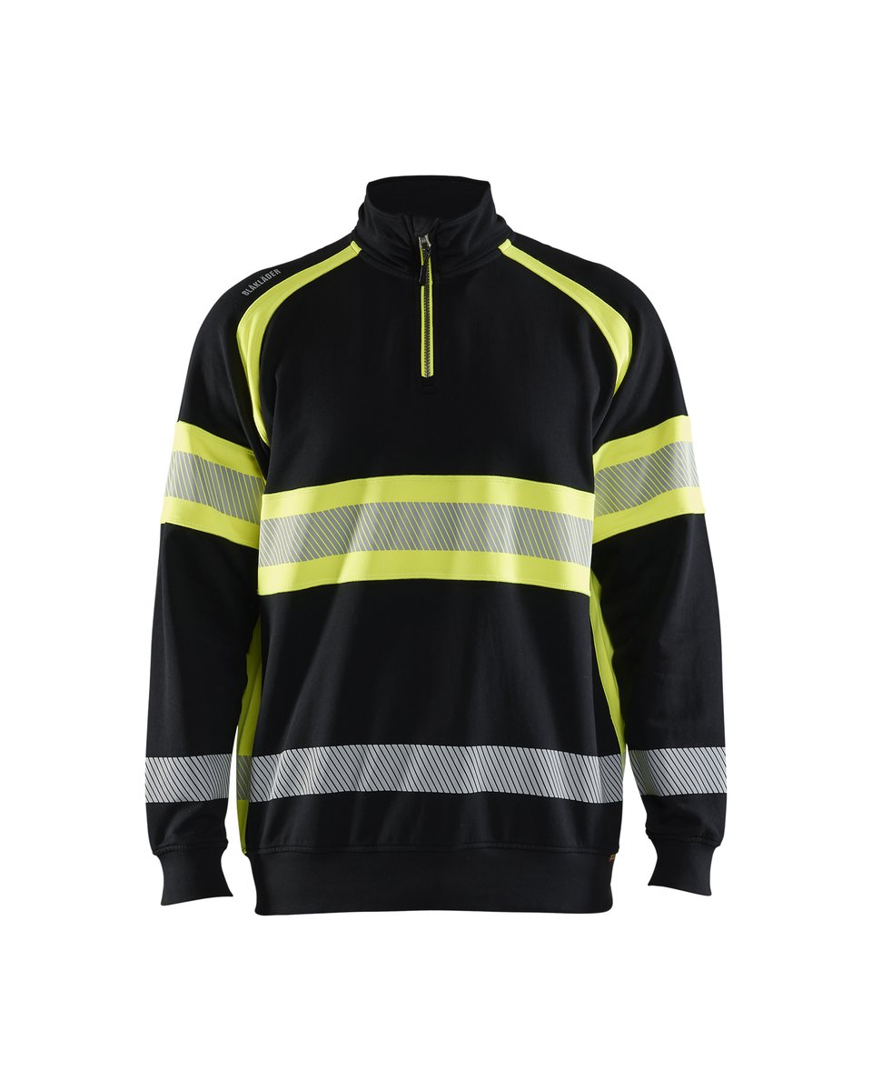 Blåkläder 3553 Sweatshirt met halve rits High Vis - Zwart/High Vis Geel