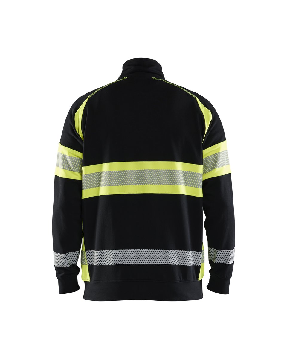 Blåkläder 3553 Sweatshirt met halve rits High Vis - Zwart/High Vis Geel