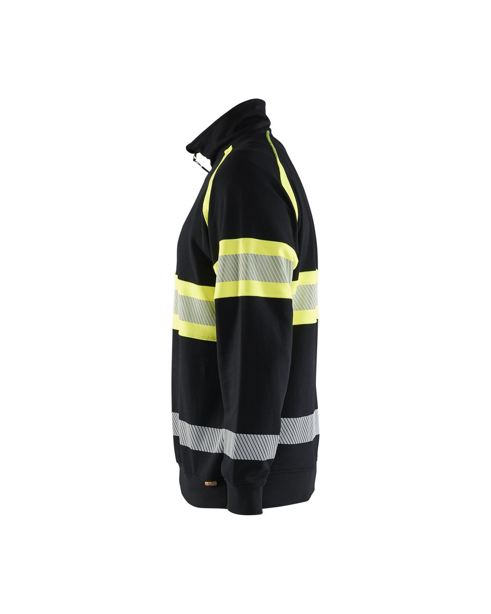 Blåkläder 3553 Sweatshirt met halve rits High Vis - Zwart/High Vis Geel