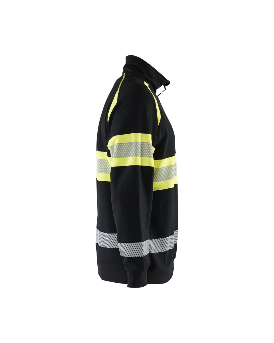 Blåkläder 3553 Sweatshirt met halve rits High Vis - Zwart/High Vis Geel