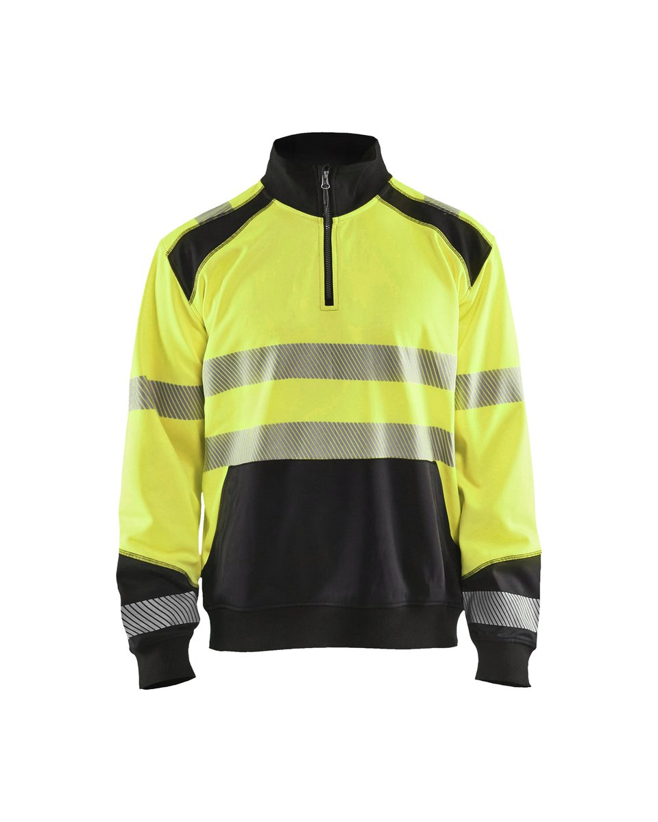 Blåkläder 3556 Sweatshirt met halve rits High Vis - High Vis Geel/Zwart