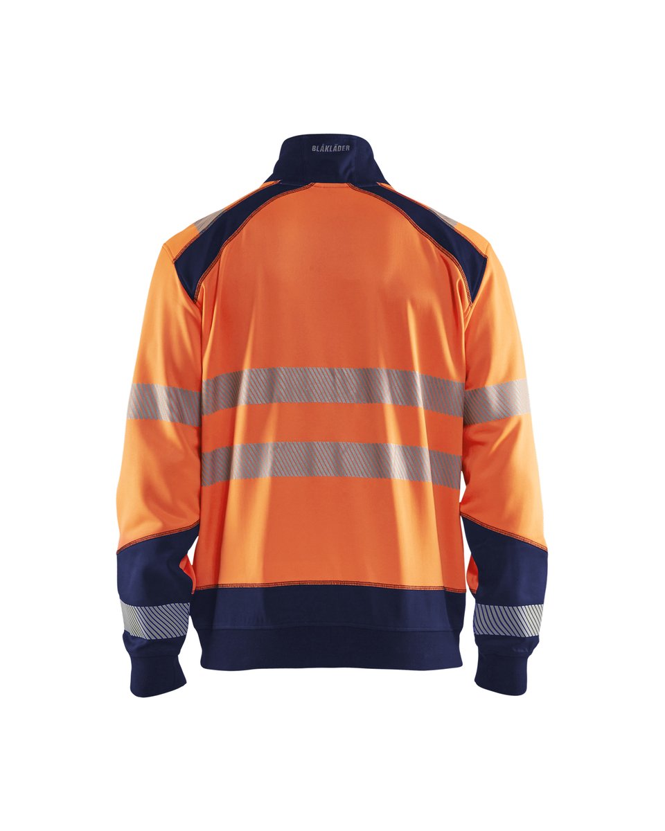 Blåkläder 3556 Sweatshirt met halve rits High Vis - High Vis Oranje/Marineblauw