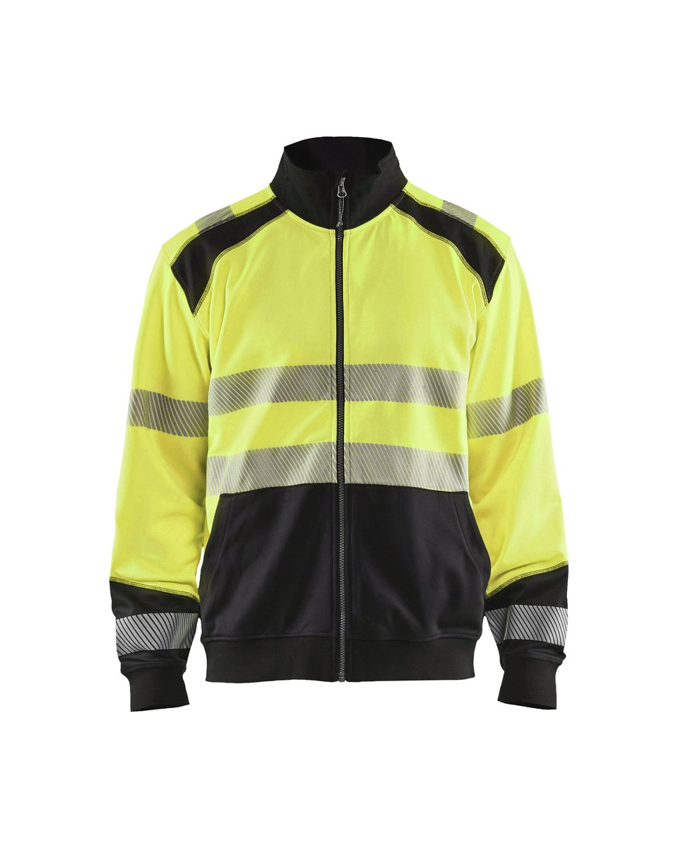 Blåkläder 3558 Sweatshirt met rits High Vis - High Vis Geel/Zwart