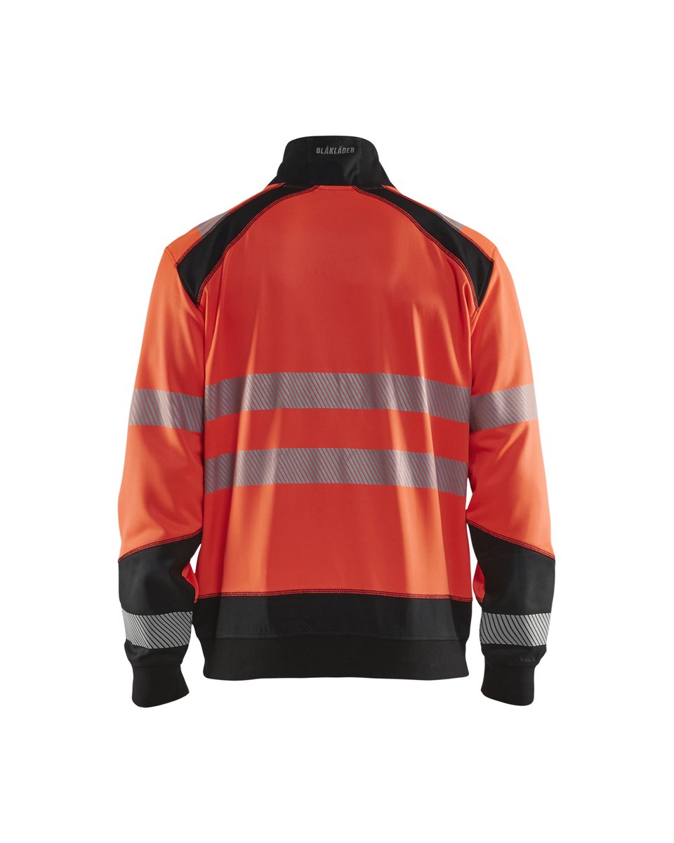 Blåkläder 3558 Sweatshirt met rits High Vis - High Vis Rood/Zwart