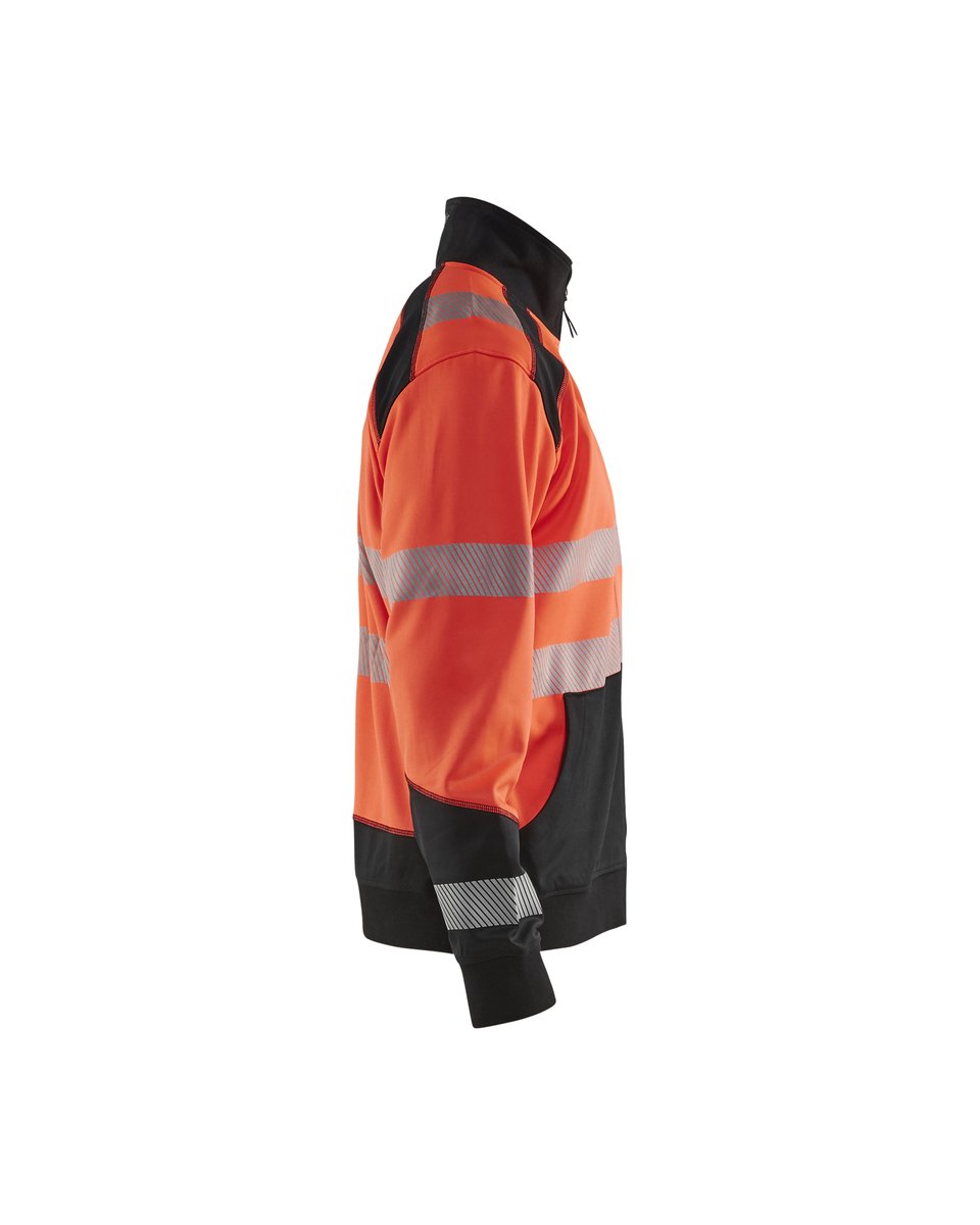 Blåkläder 3558 Sweatshirt met rits High Vis - High Vis Rood/Zwart