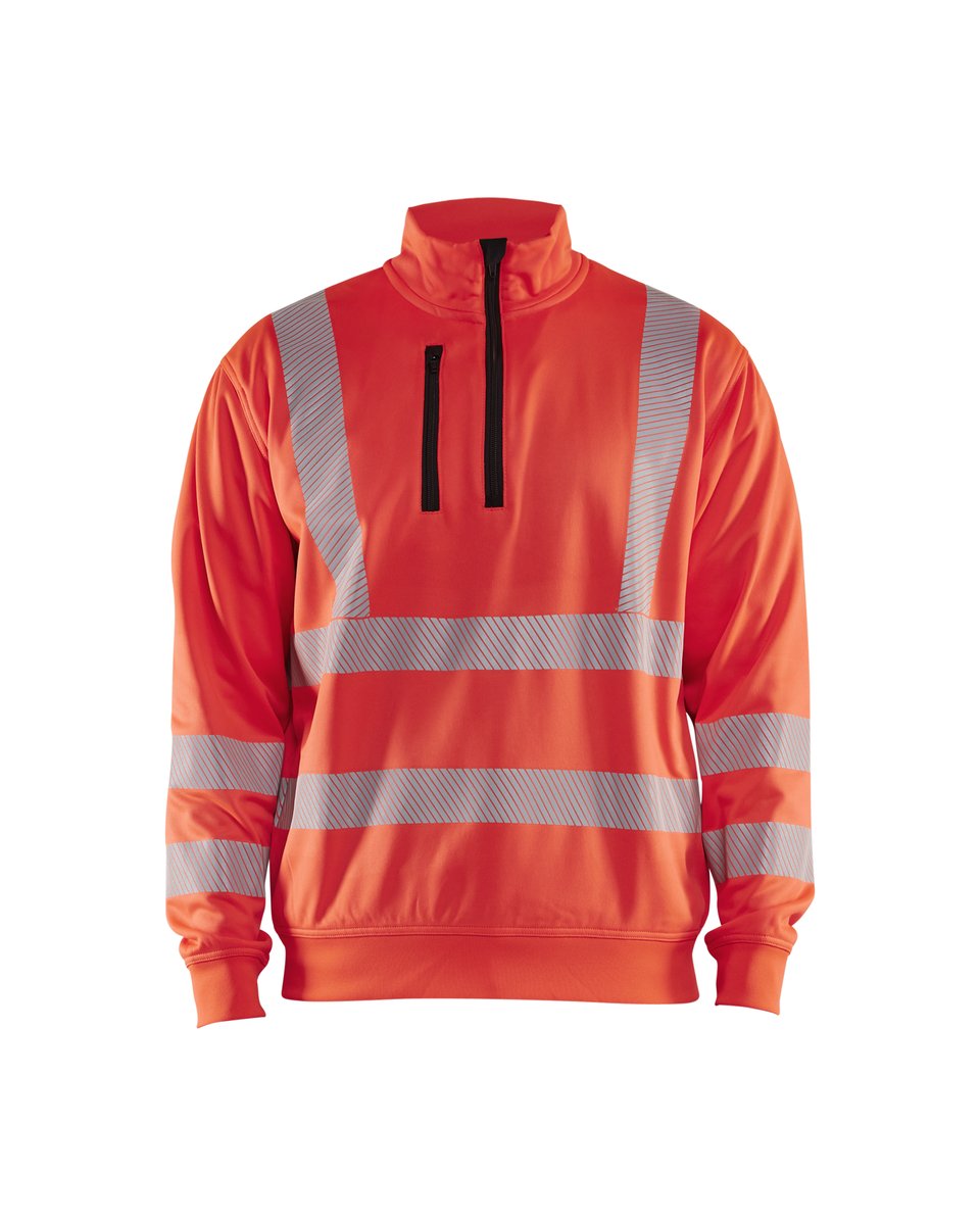 Blåkläder 3564 Sweatshirt met halve rits High Vis - High Vis Rood