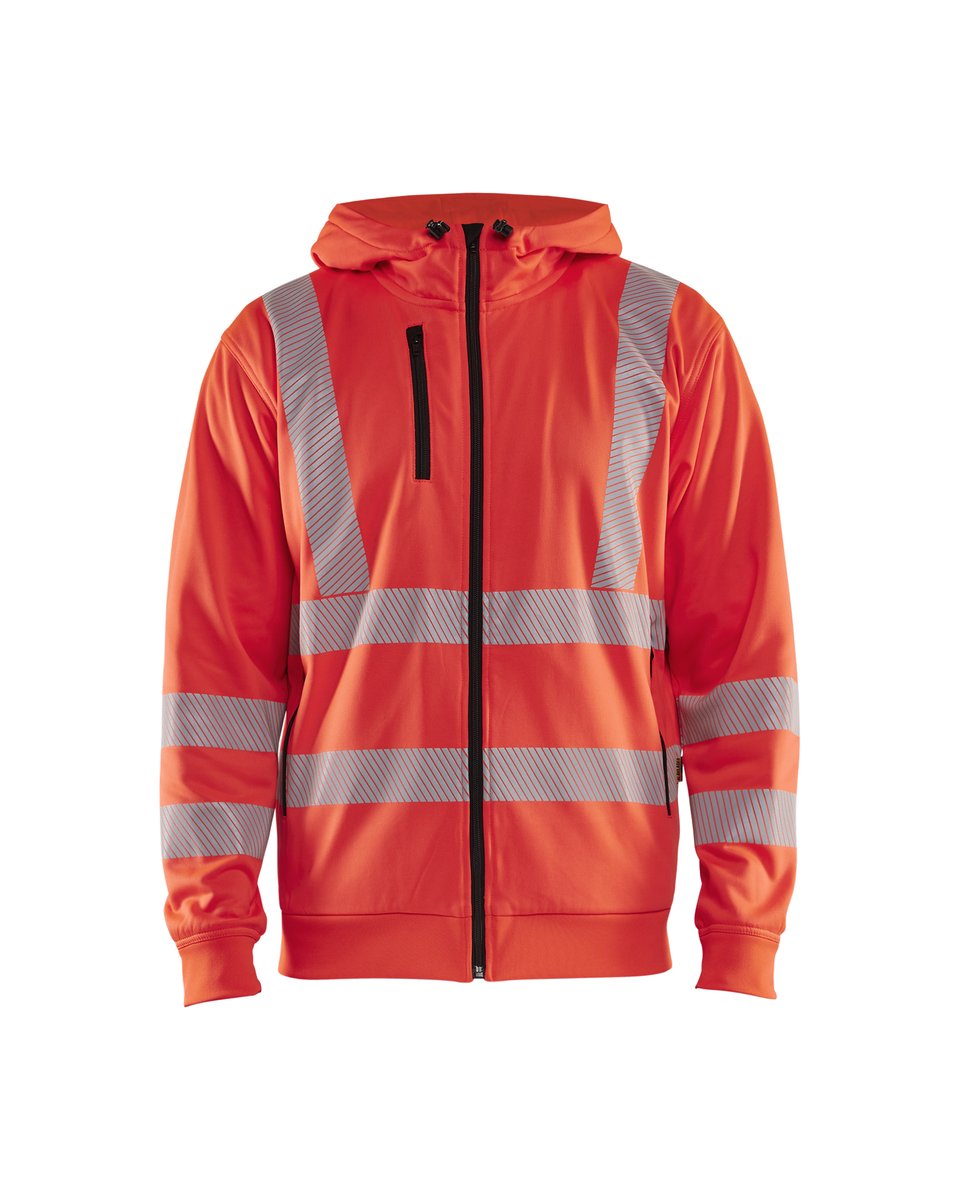 Blåkläder 3565 Hooded sweatshirt met rits High Vis - High Vis Rood