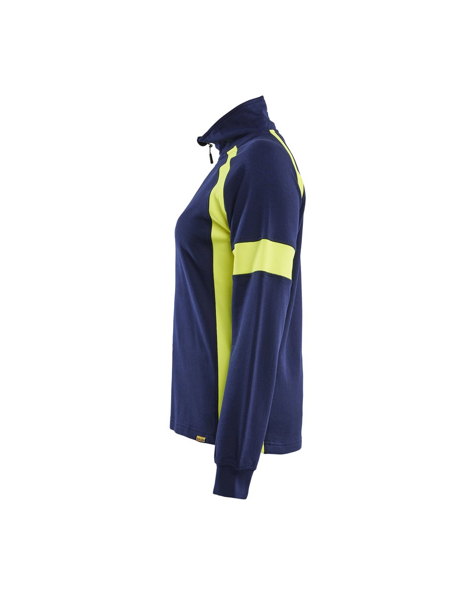 Blåkläder 3566 Dames Sweatshirt visible - Marine/High Vis Geel