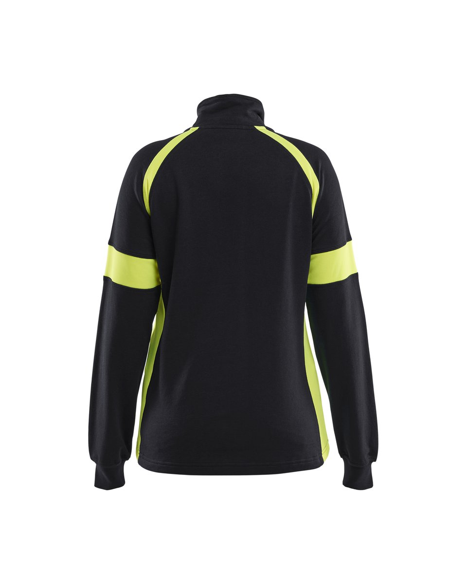 Blåkläder 3566 Dames Sweatshirt visible - Zwart/High Vis Geel