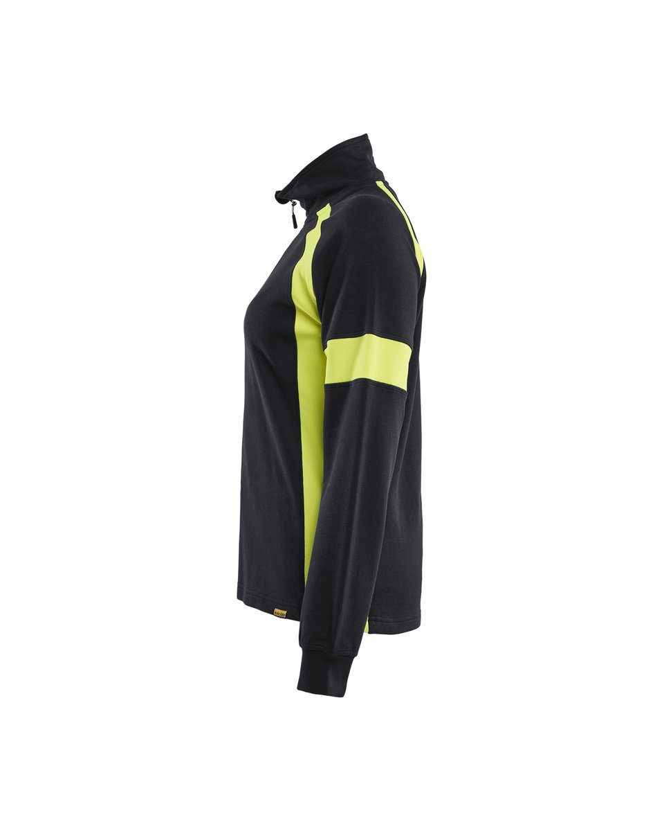 Blåkläder 3566 Dames Sweatshirt visible - Zwart/High Vis Geel