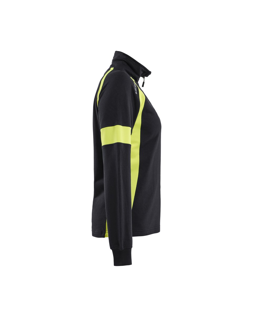 Blåkläder 3566 Dames Sweatshirt visible - Zwart/High Vis Geel