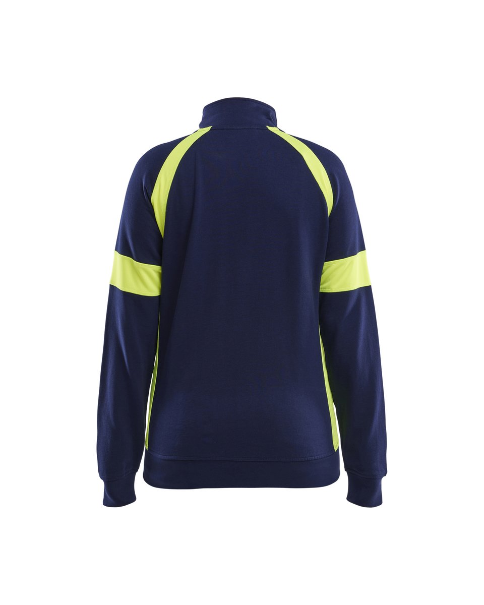 Blåkläder 3568 Dames Sweatshirt met rits Visible - Marine/High Vis Geel