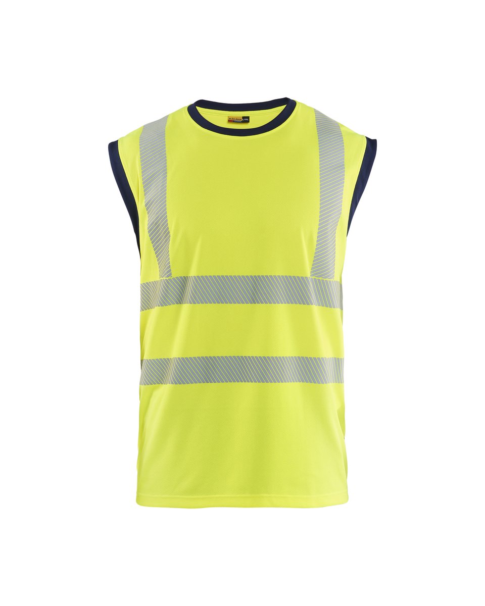 Blåkläder 3575 Mouwloos onderhemd High Vis - High Vis Geel/Marineblauw