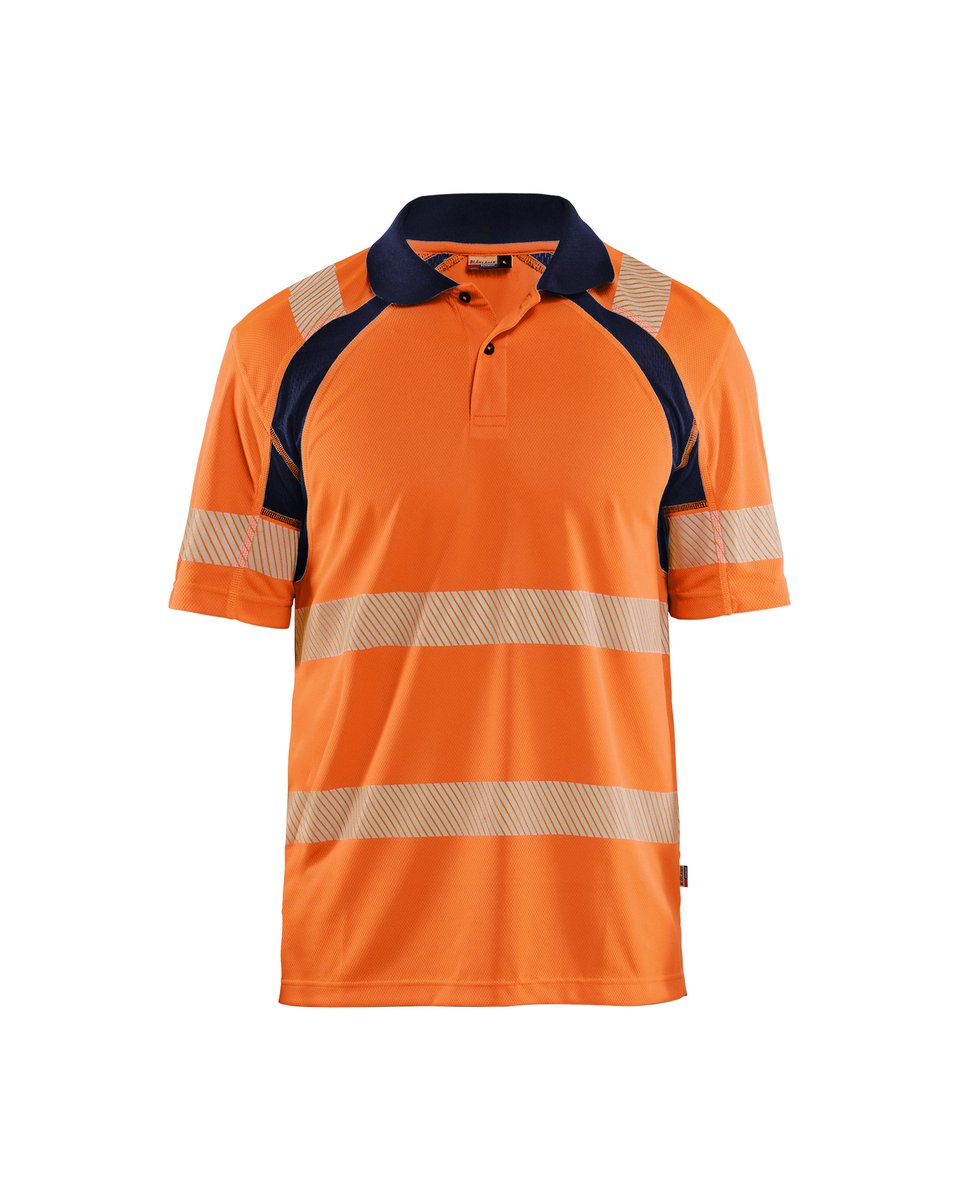 Blåkläder 3595 UV-Poloshirt High Vis - High Vis Oranje/Marineblauw