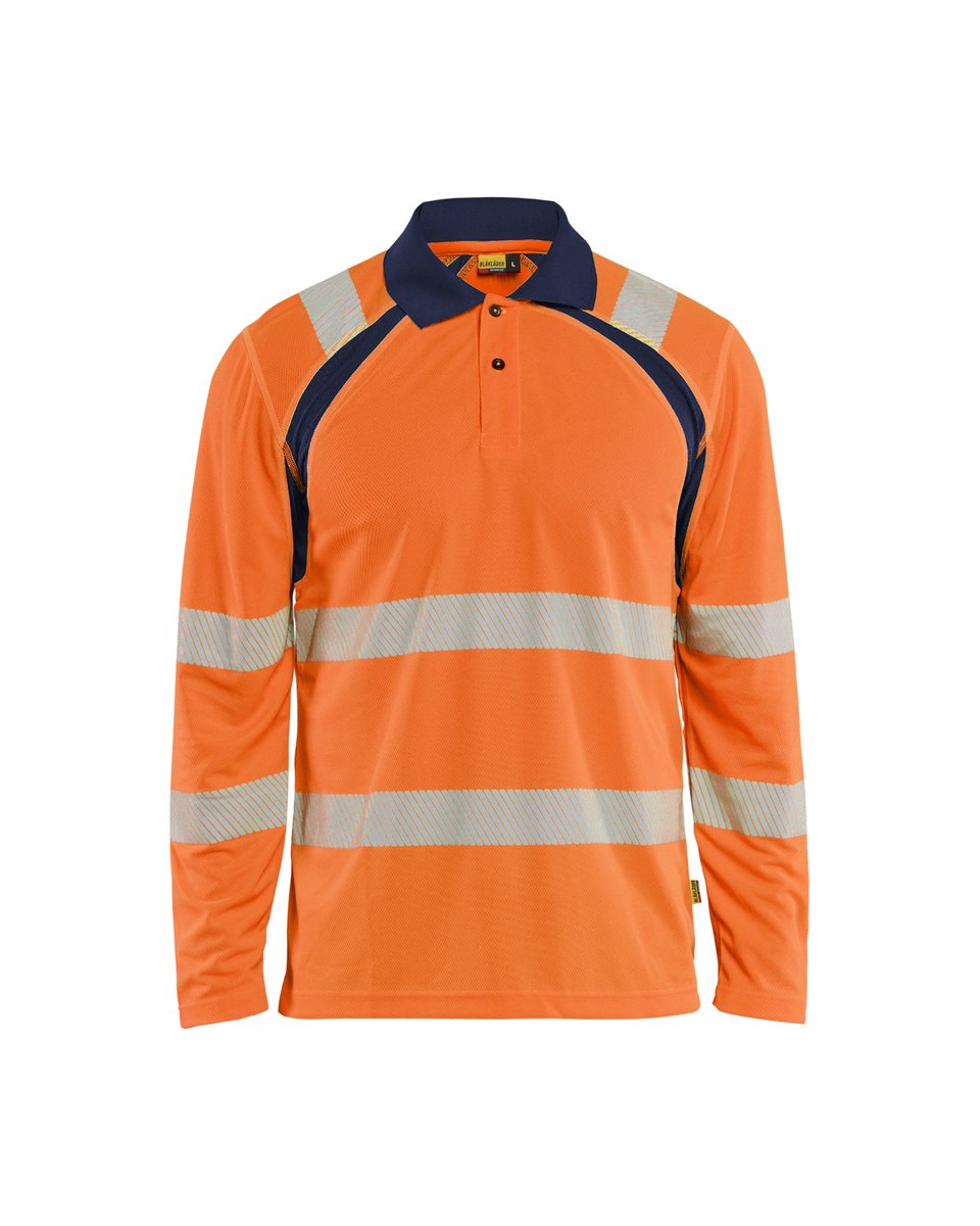 Blåkläder 3598 UV-Poloshirt lange mouwen High Vis - High Vis Oranje/Marineblauw