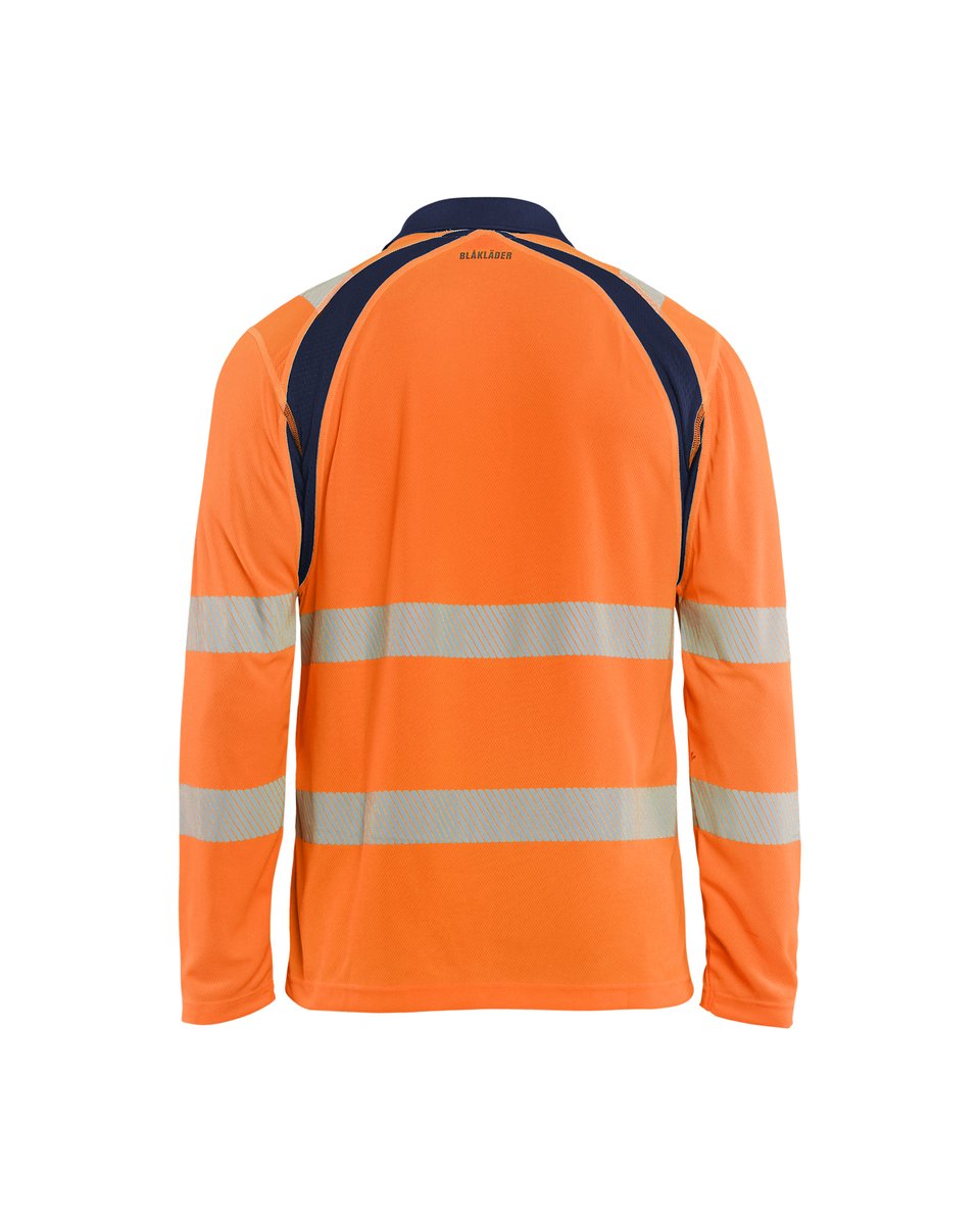 Blåkläder 3598 UV-Poloshirt lange mouwen High Vis - High Vis Oranje/Marineblauw