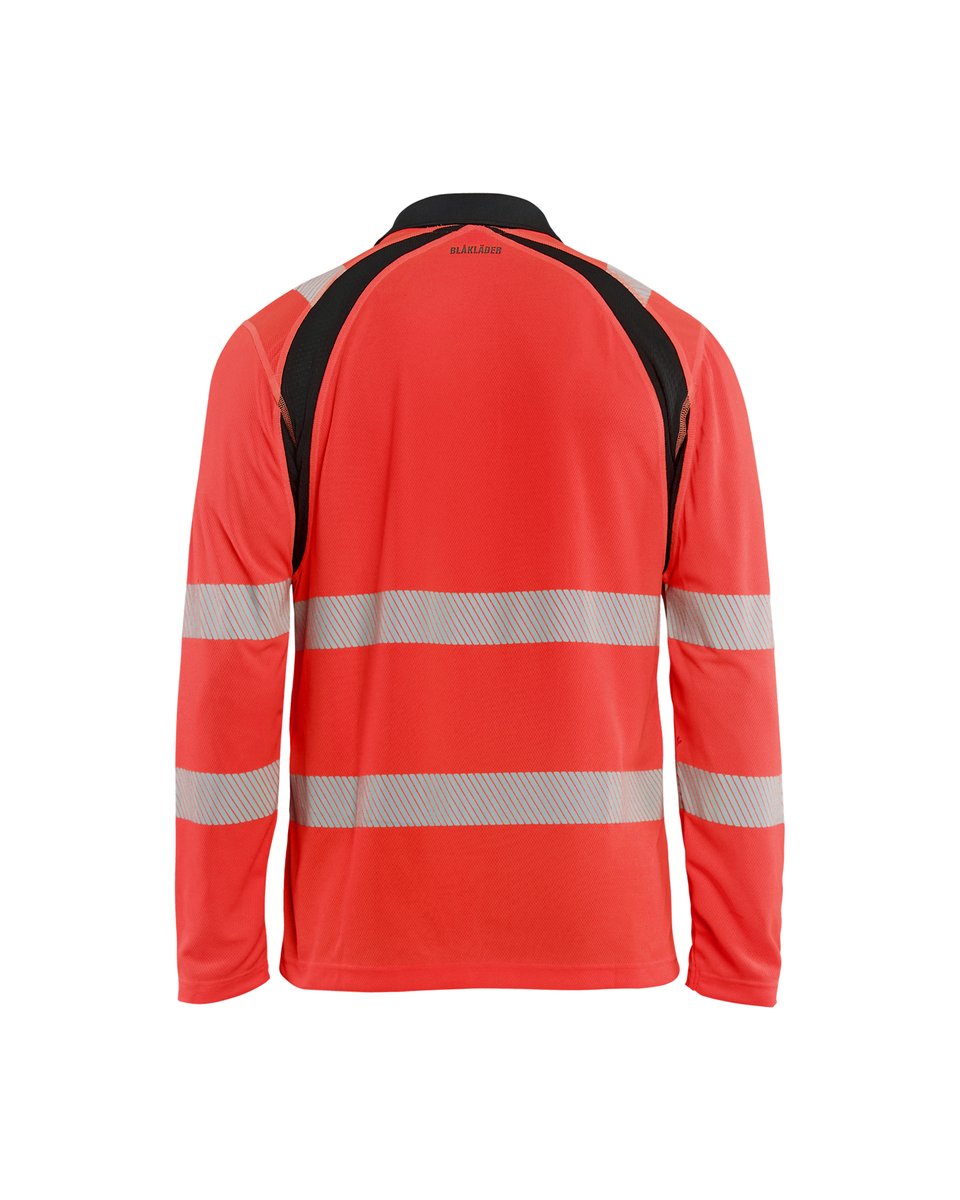 Blåkläder 3598 UV-Poloshirt lange mouwen High Vis - High Vis Rood/Zwart