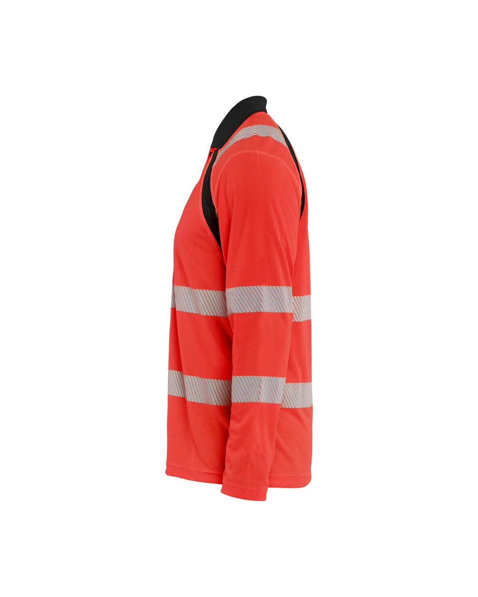 Blåkläder 3598 UV-Poloshirt lange mouwen High Vis - High Vis Rood/Zwart