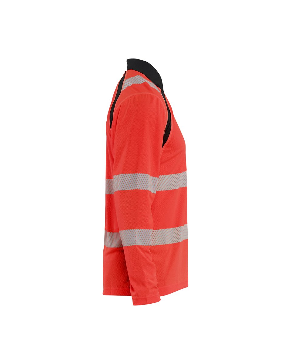 Blåkläder 3598 UV-Poloshirt lange mouwen High Vis - High Vis Rood/Zwart