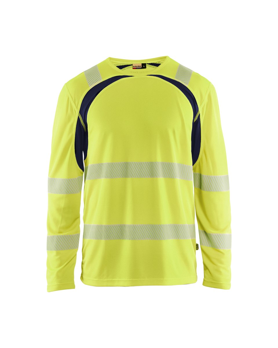 Blåkläder 3599 UV-T-shirt lange mouwen High Vis - High Vis Geel/Marineblauw