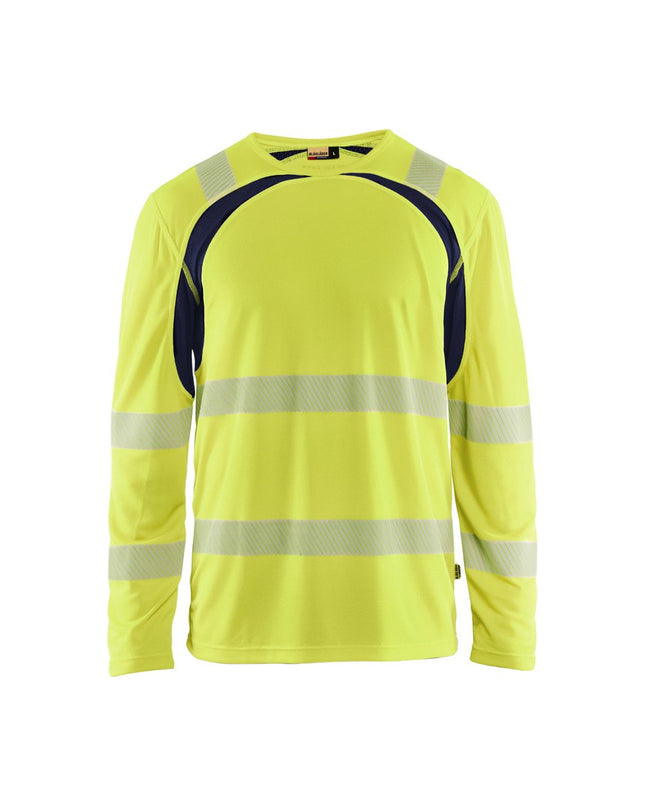 Blåkläder 3599 UV-T-shirt lange mouwen High Vis - High Vis Geel/Marineblauw
