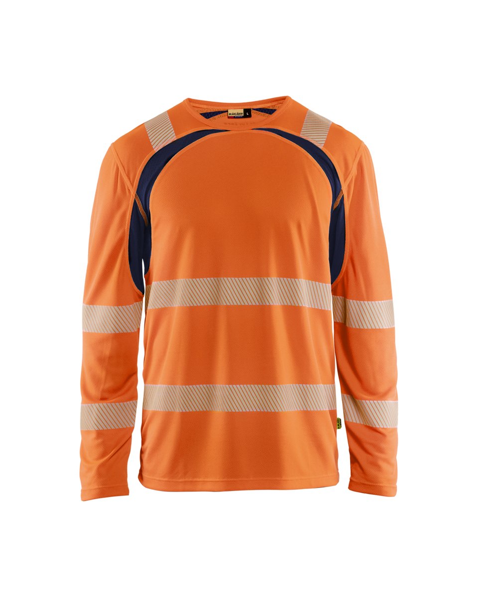 Blåkläder 3599 UV-T-shirt lange mouwen High Vis - High Vis Oranje/Marineblauw