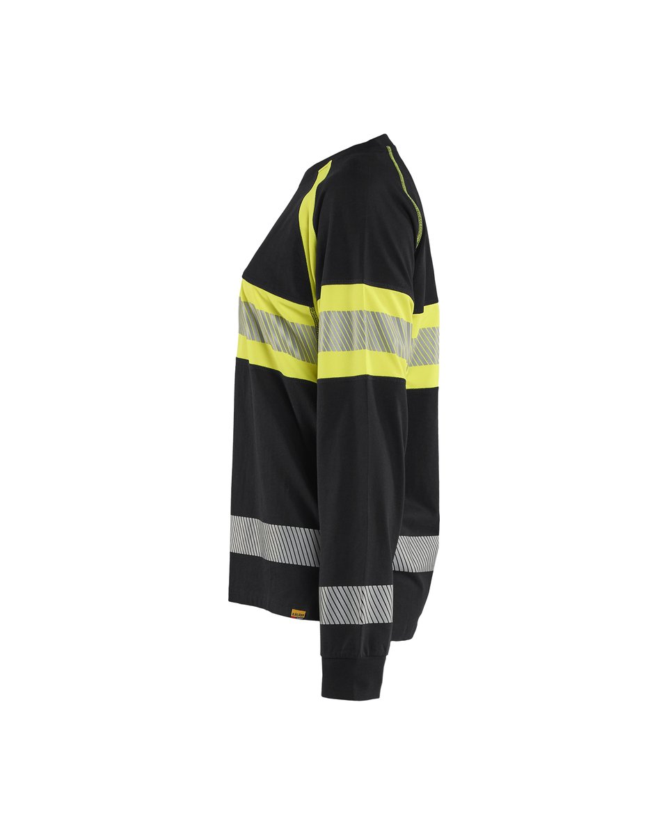 Blåkläder 3610 Dames T-shirt lange mouwen High Vis - Zwart/High Vis Geel