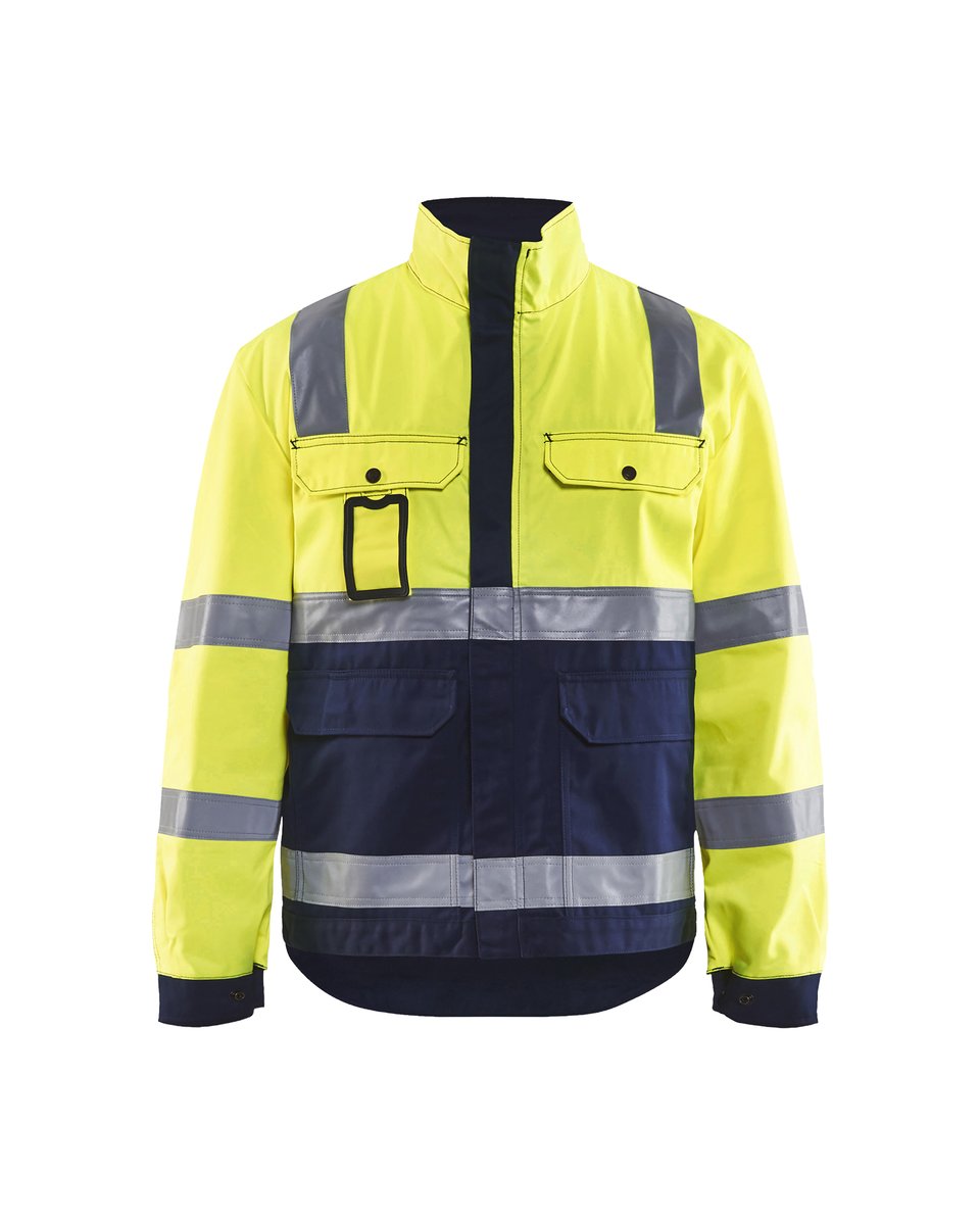 Blåkläder 4023 Jack, ongevoerd High Vis - High Vis Geel/Marineblauw